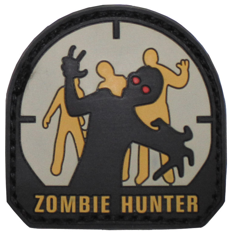 Morale patch MFH Zombie Hunter en caoutchouc moulé 3D 5 x 5 cm dos auto-agrippant