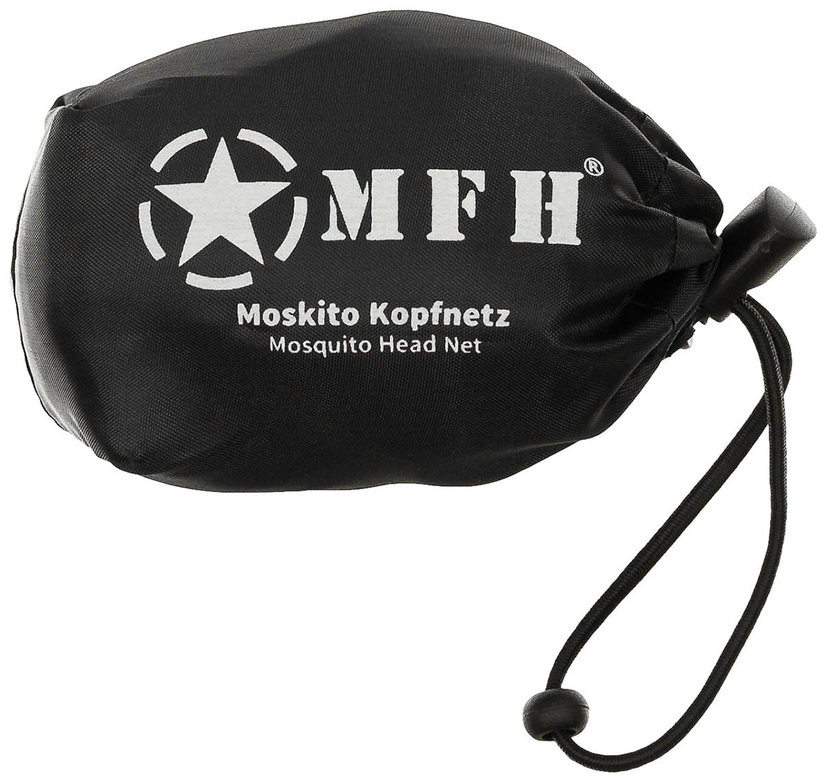 Moustiquaire de tête MFH en polyester 210 à 230 mailles par pouce avec pochette
