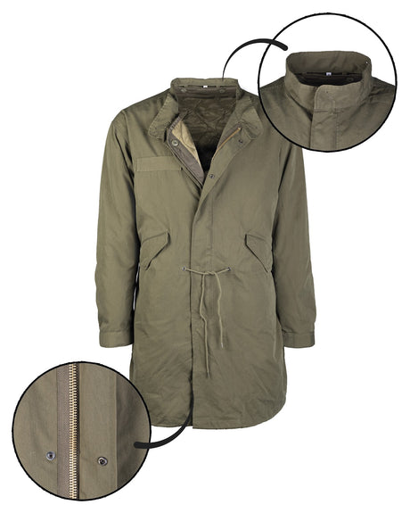 Parka Mil-Tec type US M65 en coton et nylon avec doublure ouatée 120 g/m² déboutonnable