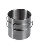 Quart Mil-Tec en acier inoxydable 800 ml anses rabattables hauteur 11,3 cm