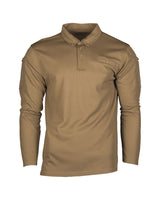 Polo tactique manches longues Mil-Tec en polyester à séchage rapide avec poches de bras