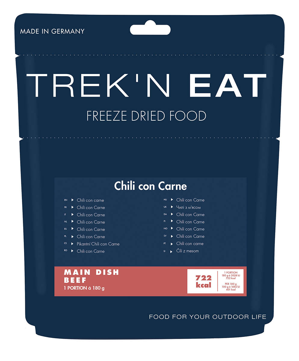 Ration lyophilisée Trek'n Eat plat chaud complet à réhydrater plusieurs recettes