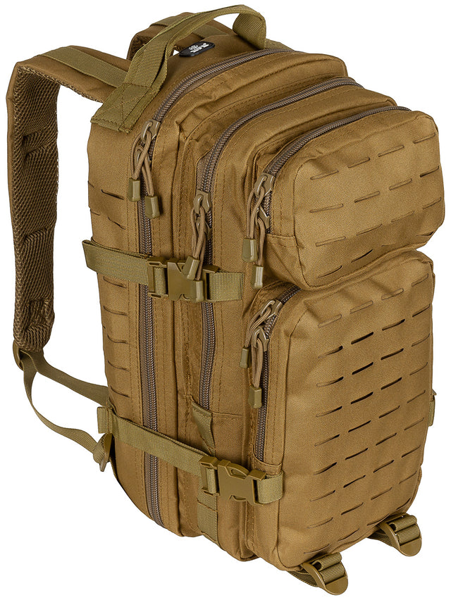 Sac à dos d'assaut MFH US Assault I Laser 30 L à découpe laser et ceinture ventrale