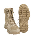 Chaussures d'intervention Mil-Tec Patrol cuir et polyester glissière intérieure 9 œillets