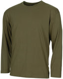 T-shirt US manches longues MFH en coton jersey simple à col rond renforcé