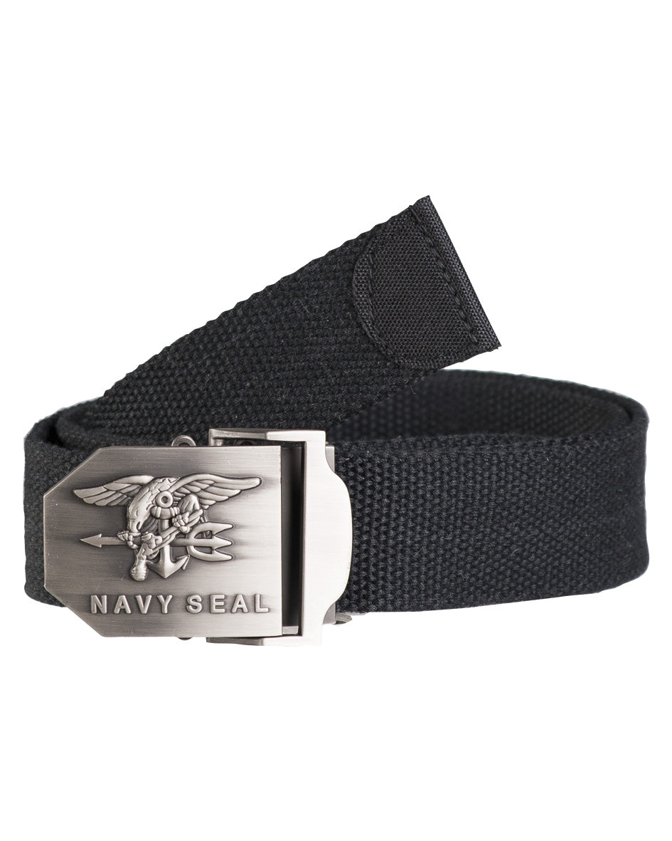 Ceinture Mil-Tec US Navy Seal en polyester 3,8 cm avec boucle métallique à emblème