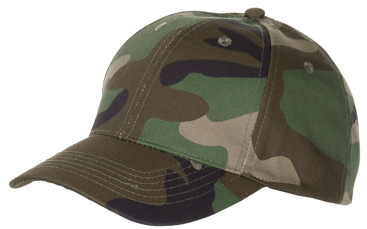 Casquette US MFH réglable en polycoton à visière six piqûres et six œillets