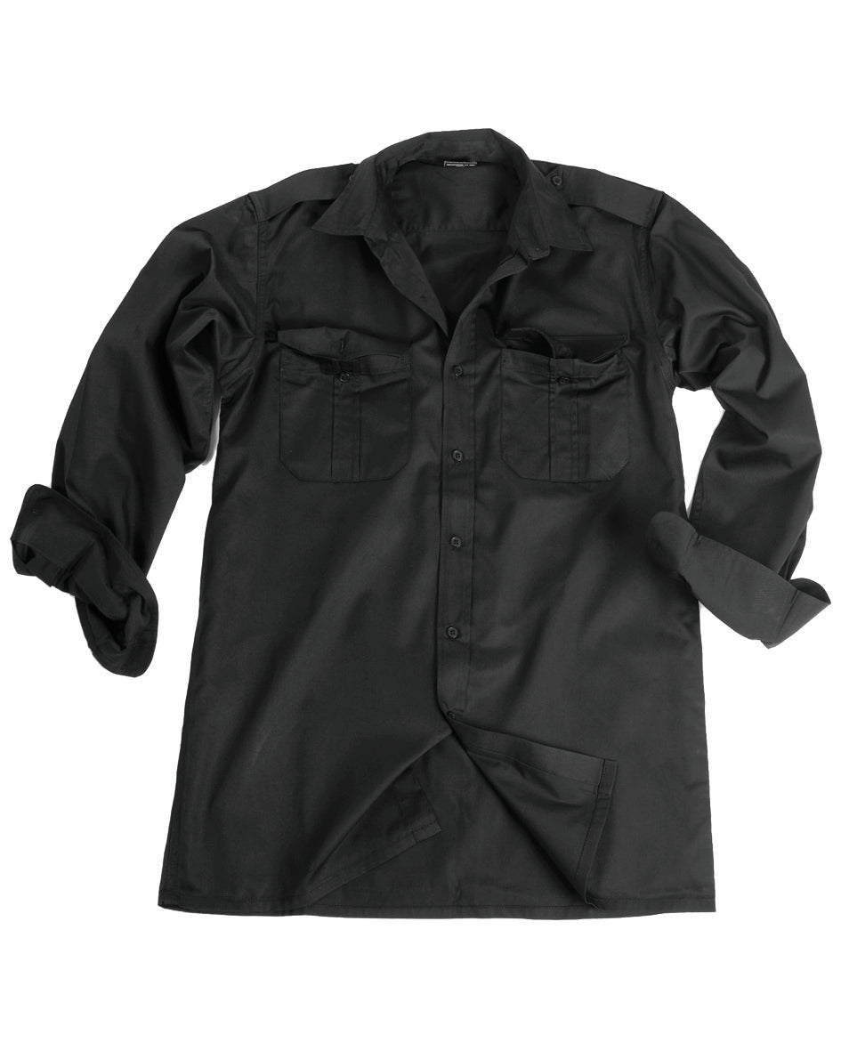 Chemise de service Mil-Tec manches longues en twill polycoton à pattes d'épaule amovibles