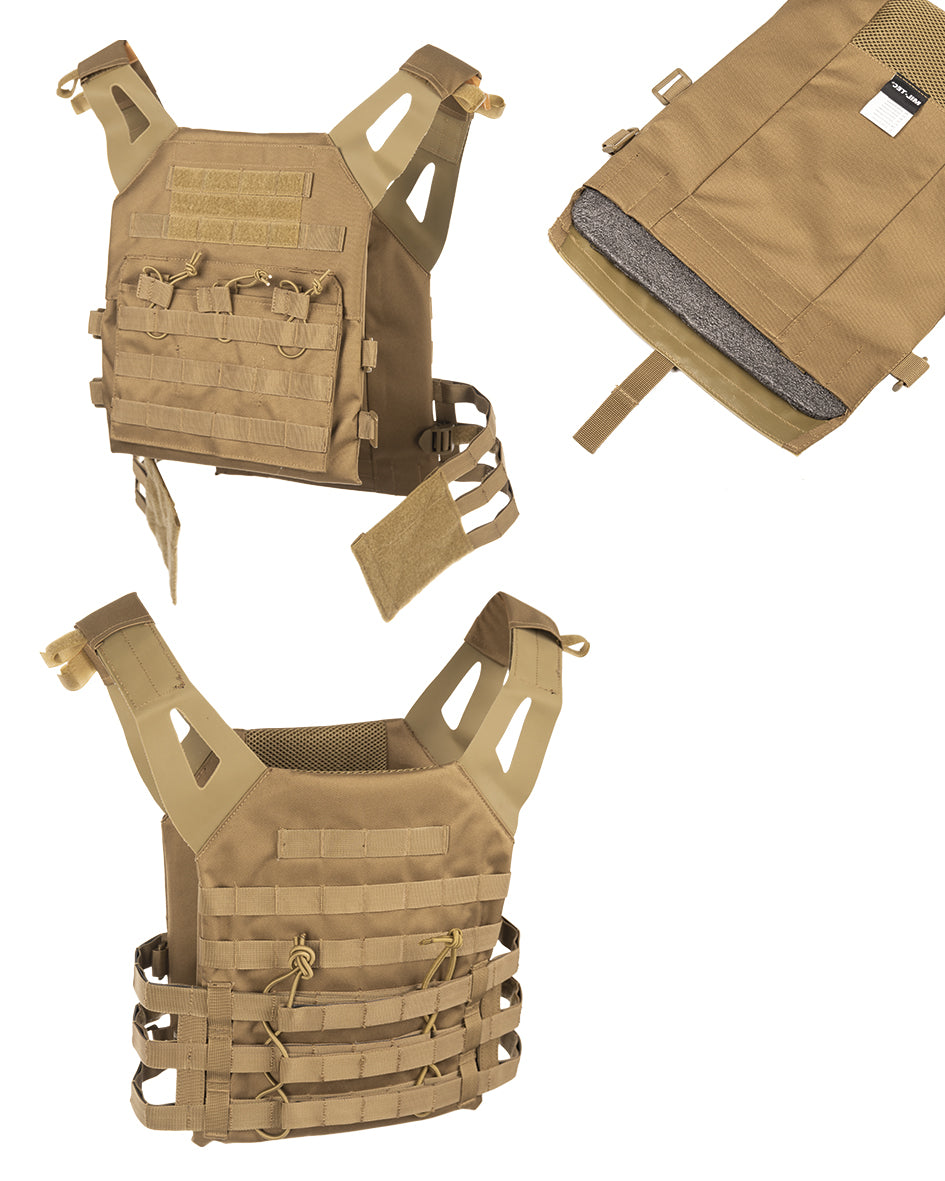 Gilet porte-plaques Mil-Tec Gen. II en polyester 600D Oxford avec plaques factices