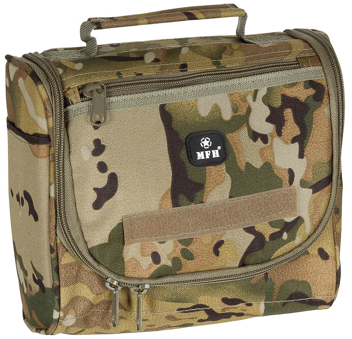 Trousse de toilette à suspendre MFH en polyester 23 x 26 cm avec miroir amovible