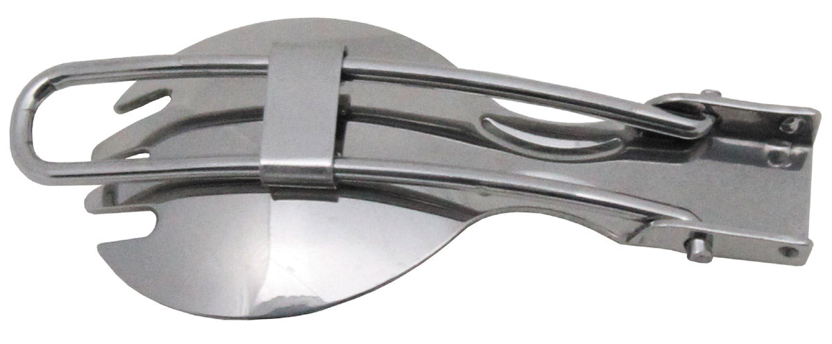Cuillère-fourchette pliante Fox Outdoor en acier inoxydable 15,5 cm 30 g