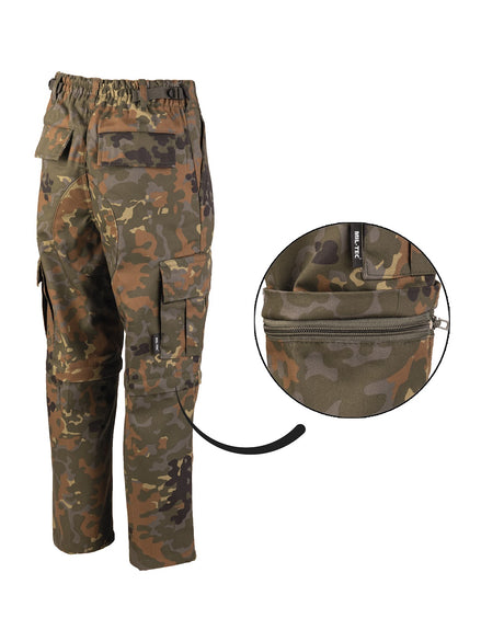 Pantalon de combat enfant type BDU Mil-Tec polycoton jambes amovibles fond renforcé