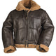 Blouson aviateur type RAF Mil-Tec en peau lainée d'agneau avec demi-ceinture à boucle laiton