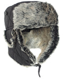 Bonnet d'hiver Mil-Tec en polyester doublé fourrure synthétique avec attache menton