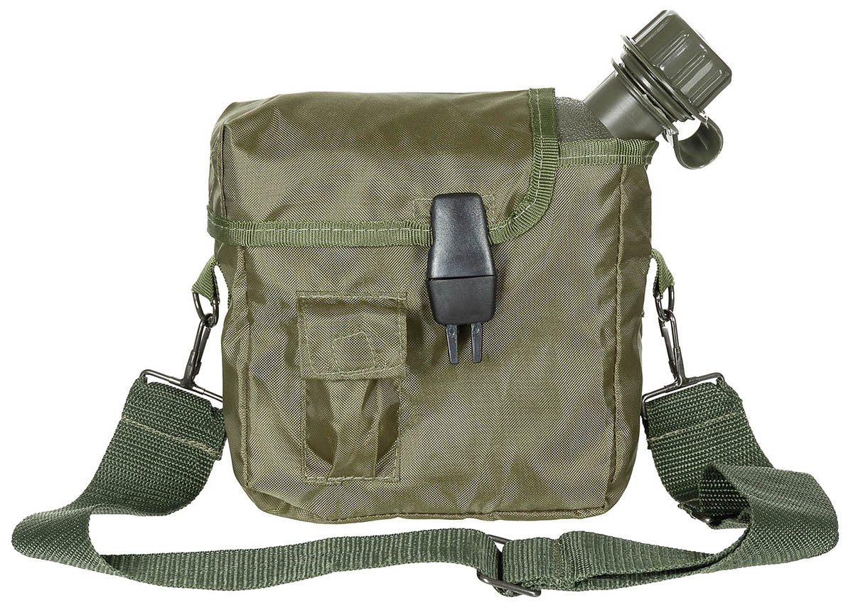 Gourde type US MFH 2 quarts 1,89 L avec housse amovible et bretelle réglable