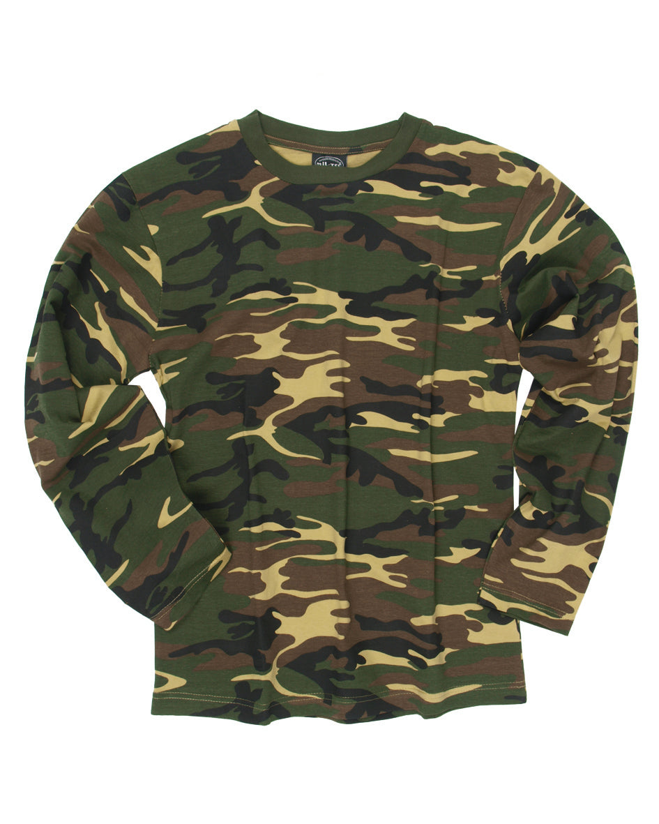 T-shirt à manches longues Mil-Tec en coton jersey simple 145 g/m² à col rond