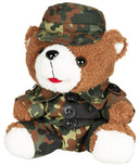 Ours en peluche MFH 28 cm en tenue militaire complète avec bonnet, article cadeau