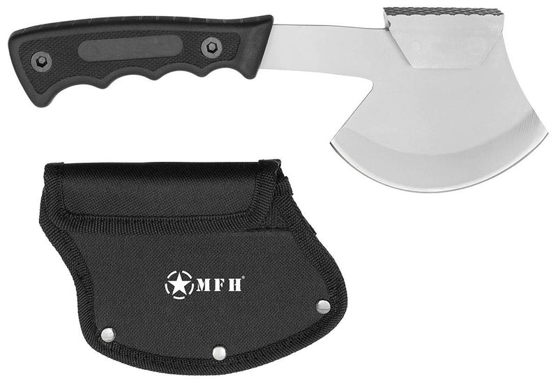Hachette-marteau MFH 27 cm tranchant 11 cm manche caoutchouc avec étui ceinture
