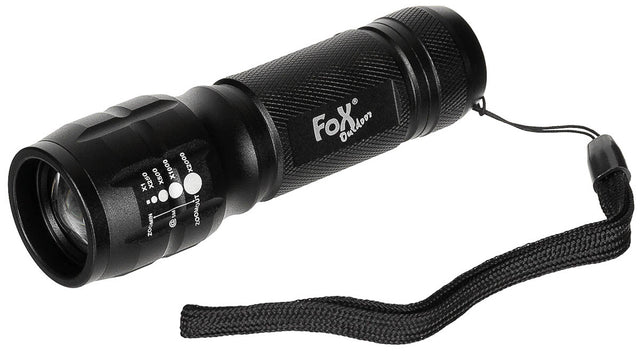 Lampe torche Fox Outdoor Mini 3 watts à faisceau réglable 150 lumens portée 150 m