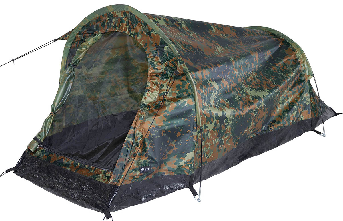Tente tunnel MFH Hochstein 2 places arceaux fibre de verre 7 mm 220 x 130 cm
