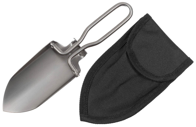 Pelle pliante Mini MFH en acier inoxydable 23 cm 140 g avec étui à passant