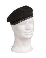 Béret commando type Bundeswehr Mil-Tec en laine mérinos bordure cuir de chèvre UPF 40
