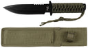 Couteau à lame fixe Fox Outdoor lame 16 cm manche tressé 220 g avec fourreau