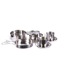 Set de cuisson Mil-Tec en acier inoxydable 8 pièces 488 g empilable avec filet de transport