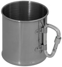 Quart Fox Outdoor en acier inoxydable simple paroi 220 ml avec mousqueton