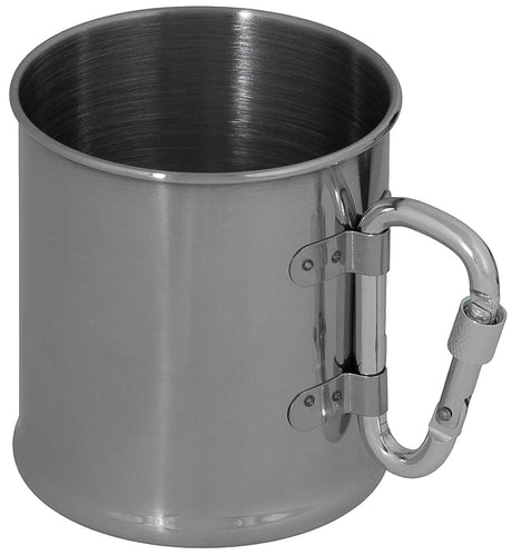 Quart Fox Outdoor en acier inoxydable simple paroi 220 ml avec mousqueton