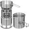 Popote Fox Outdoor Travel en acier inoxydable 1,125 L avec réchaud et filet