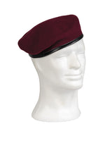 Béret commando type Bundeswehr Mil-Tec en laine mérinos bordure cuir de chèvre UPF 40