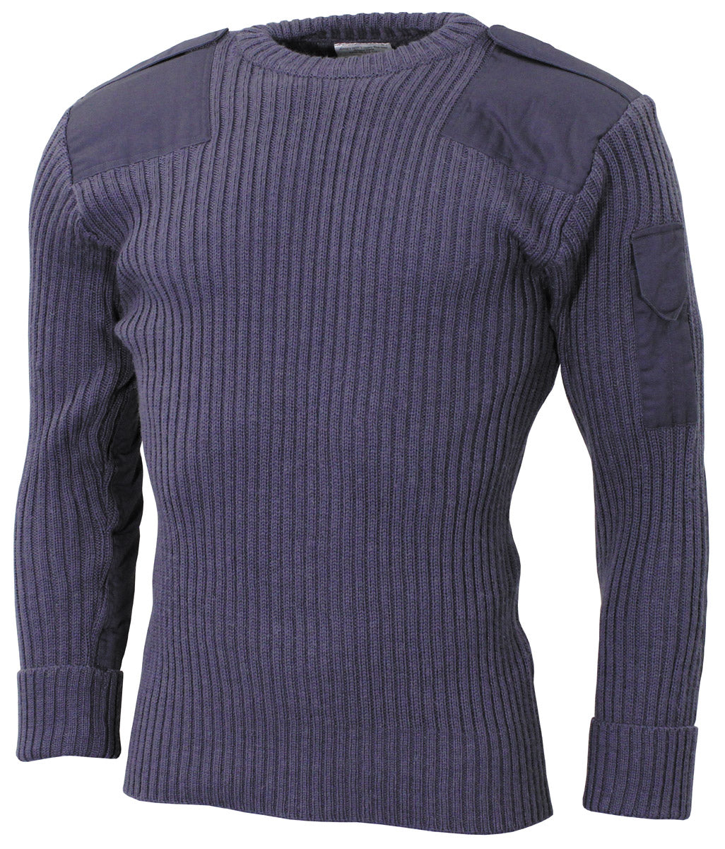 Pull commando britannique tout laine en laine à pattes d'épaule, surplus d'occasion, lot de 5