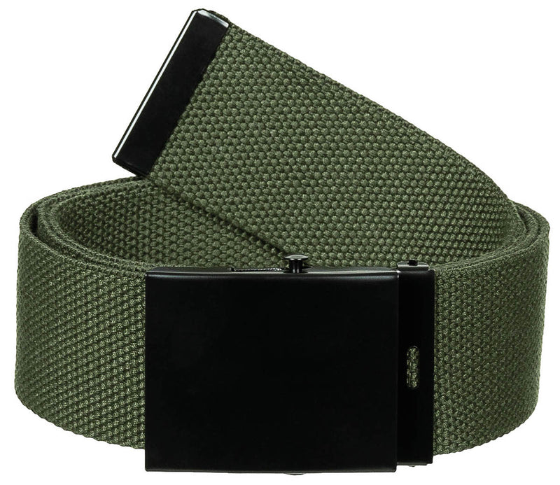 Ceinture MFH en toile coton 4,5 cm à boucle métallique réglable à 130 cm