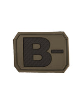 Patch groupe sanguin B négatif Mil-Tec en PVC 3,8 x 2,8 cm à dos auto-agrippant
