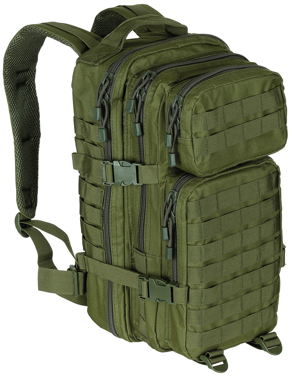 Sac à dos US Assault I Basic MFH 30 l en polyester avec ceinture ventrale amovible