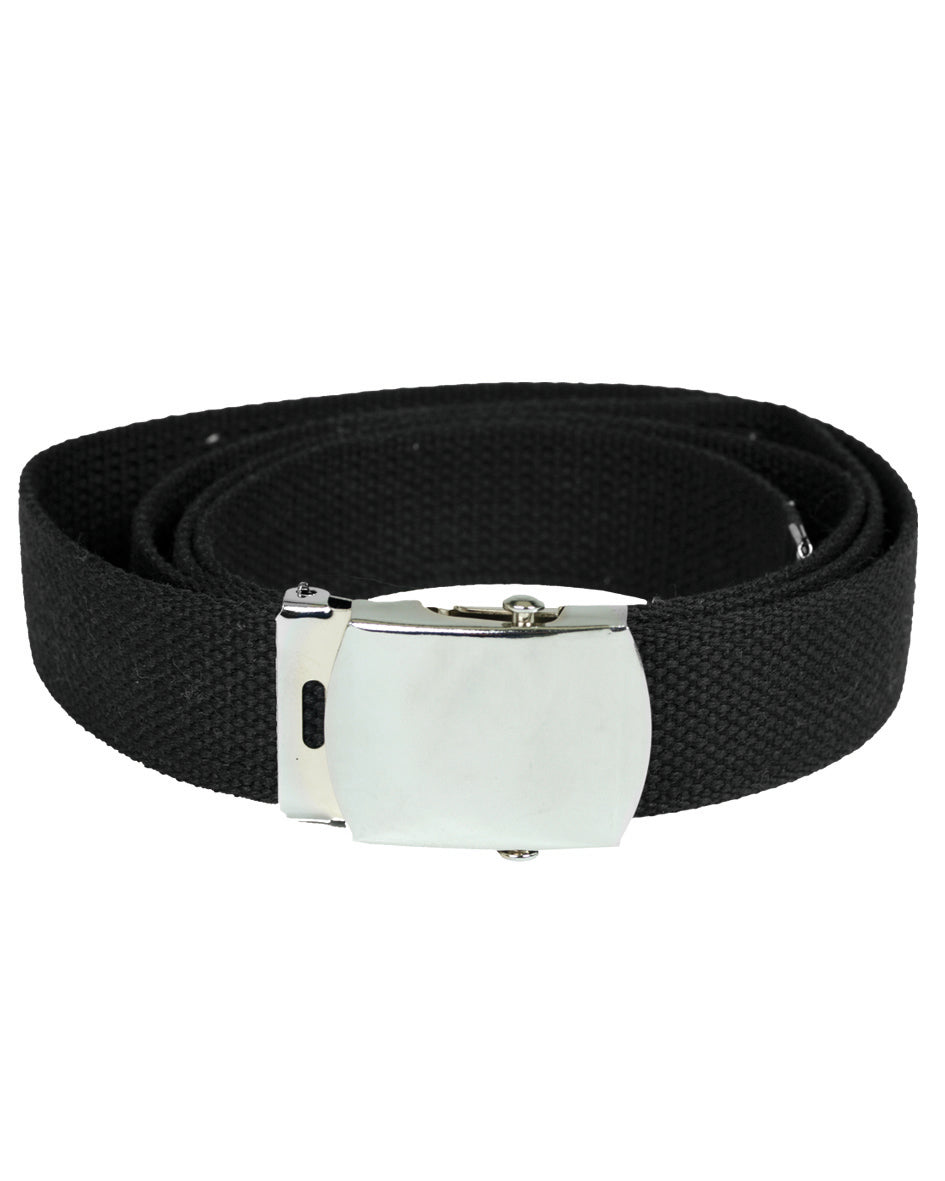 Ceinture type US Mil-Tec en coton-polyester de 130 cm à boucle métallique nickelée