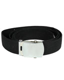 Ceinture type US Mil-Tec en coton-polyester de 130 cm à boucle métallique nickelée