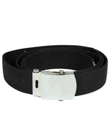 Ceinture type US Mil-Tec en coton-polyester de 130 cm à boucle métallique nickelée