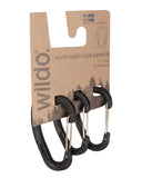 Lot de 3 mousquetons d'accessoire Wildo en polyoxyméthylène charges 35 et 50 kg