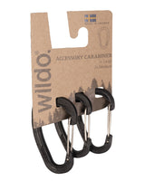 Lot de 3 mousquetons d'accessoire Wildo en polyoxyméthylène charges 35 et 50 kg