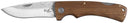 Couteau pliant Fox Outdoor manche bois lame martelée 8,8 cm verrouillage Back Lock