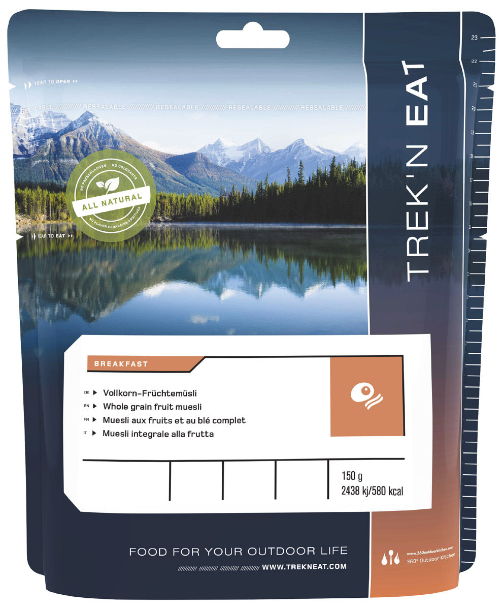 Ration lyophilisée Trek'n Eat de petit-déjeuner à réhydrater muesli ou œufs
