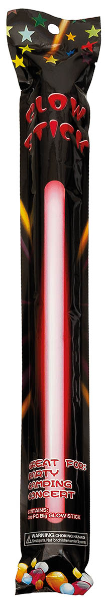 Bâton lumineux chimique MFH grand format 35 x 2,5 cm avec œillet, cordon et boîte
