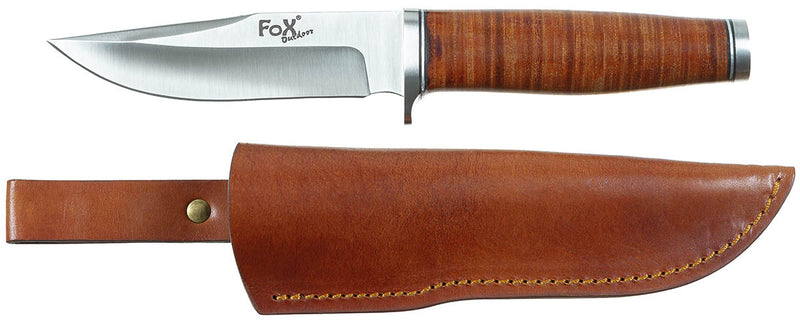 Couteau à lame fixe Ranger 11 Fox Outdoor lame 11 cm manche cuir et fourreau