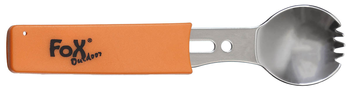 Cuillère-fourchette Fox Outdoor inox avec couteau, décapsuleur et sifflet