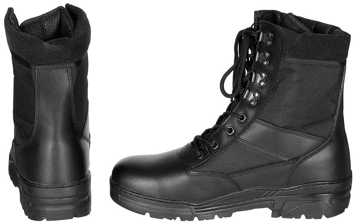 Chaussures d'intervention MFH Security à huit œillets en cuir Action et polyester 900D