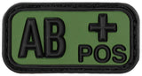Patch groupe sanguin MFH 3D en caoutchouc 5 x 2,5 cm à dos auto-agrippant