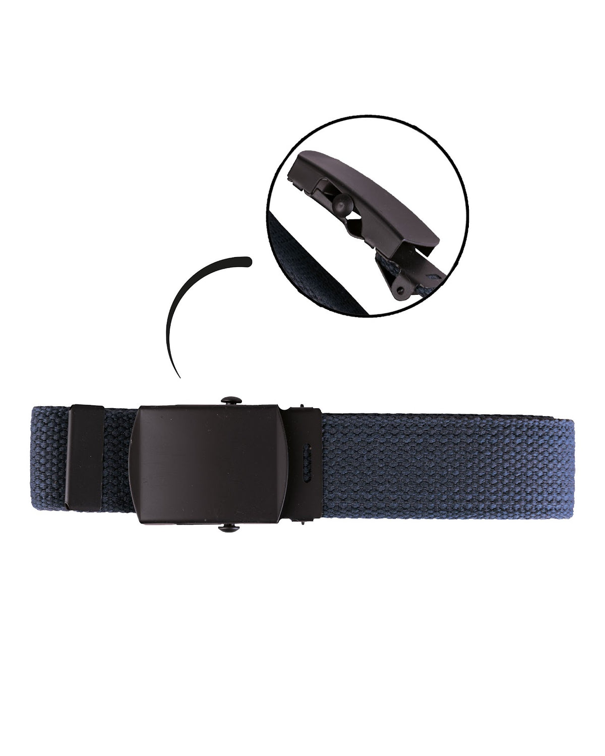 Ceinture type US Mil-Tec en coton-polyester de 130 cm à boucle métallique mate
