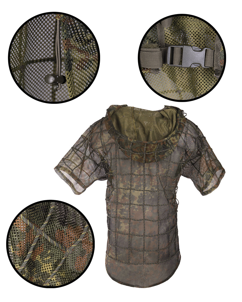 Tenue Ghillie Mil-Tec cape de tireur en polyester avec capuche à armature et taille unique
